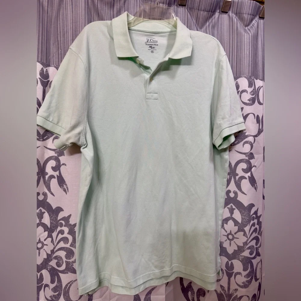 EUC J. Crew Classic Polo‎ Knit Goods Men's Mint Polo Shirt Size XL